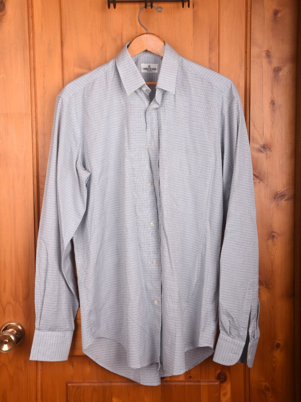 Cerruti 1881 Paris Luxury Men's Dress Shirt – Blue & White Checkered